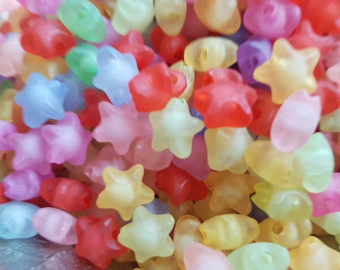 11mm Mixed Color Star Acrylic Beads: DIY Craft Supplies