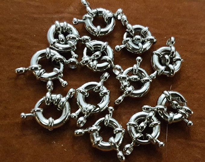 Jumbo Silver Plated Bolt Ring Clasp - 10mm Jewelry Making