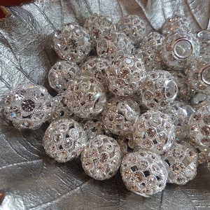 Large diamante crystal rhinestone balls 22x25mm Add sparkle to any event. Excellent Christmas embellishment for DIY baubles and decorations.