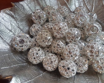 Large diamante crystal rhinestone balls 22x25mm Add sparkle to any event. Excellent Christmas embellishment for DIY baubles and decorations.