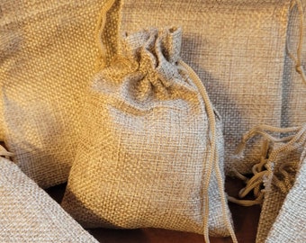 Sacola de joias de juta natural: saquinhos de lembrancinhas de juta (pacote com 5)