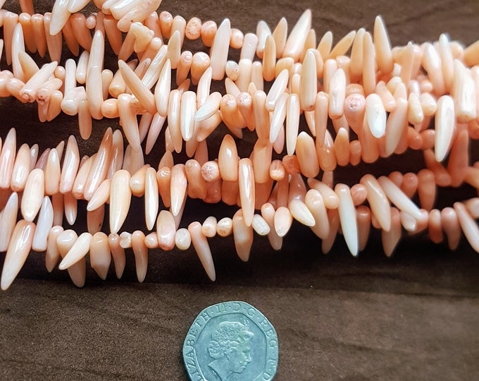 Natural Coral Beads: Pink Polished Gemstone Strand (15.5 Inches)