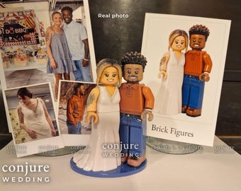 Interrassische Tortenfigur nach Ihrem Foto, individuelle Brautpaarfigur, realistische Hauttöne