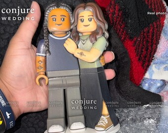 Lesbische Tortenfigur nach Ihrem Foto, Hochzeitsfigur zweier Bräute, individueller 3D-Druck