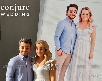 Jubiläumsgeschenk für Paare, personalisierte Figur nach Foto, Tortenaufsatz oder Erinnerungsstück fürs Regal