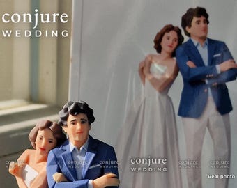 Decorazione per torta nuziale con una foto di voi due, statuina personalizzata per l'anniversario.