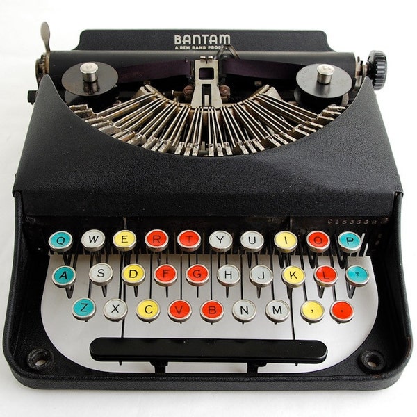RESERVED: Remington Bantam Typewriter w/ Color Glass Keys