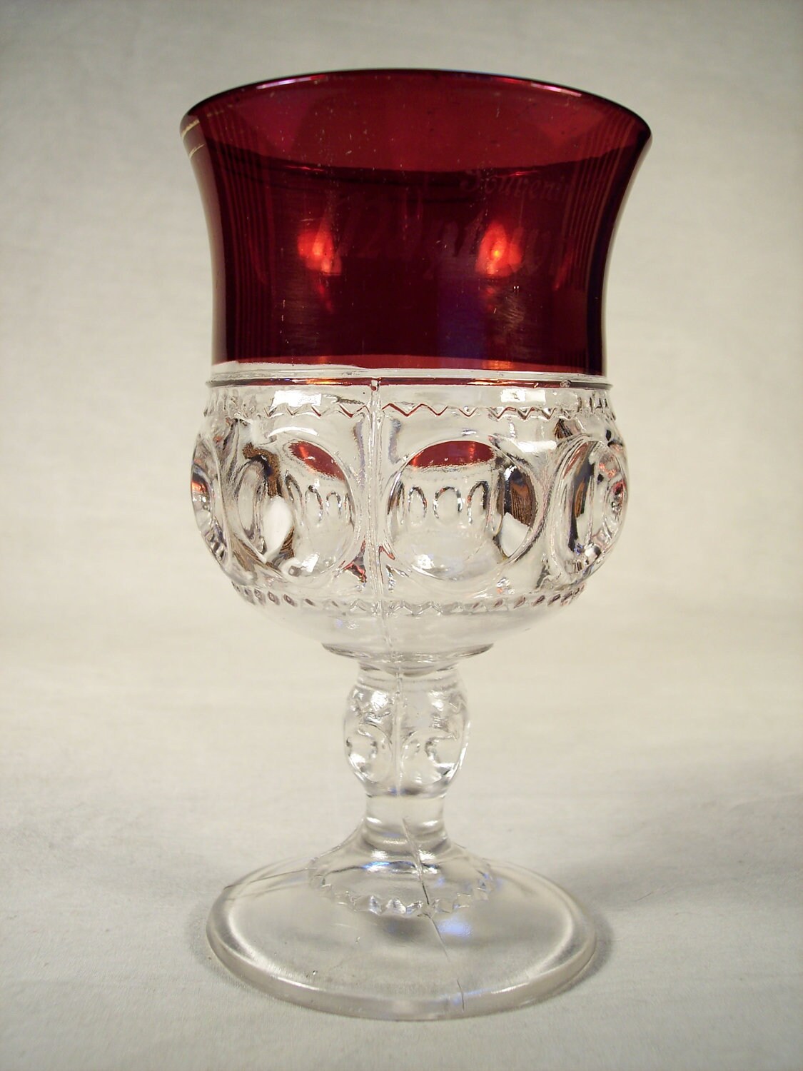 Hard To Find Ruby Red King's Crown Thumbprint Souvenir Etsy