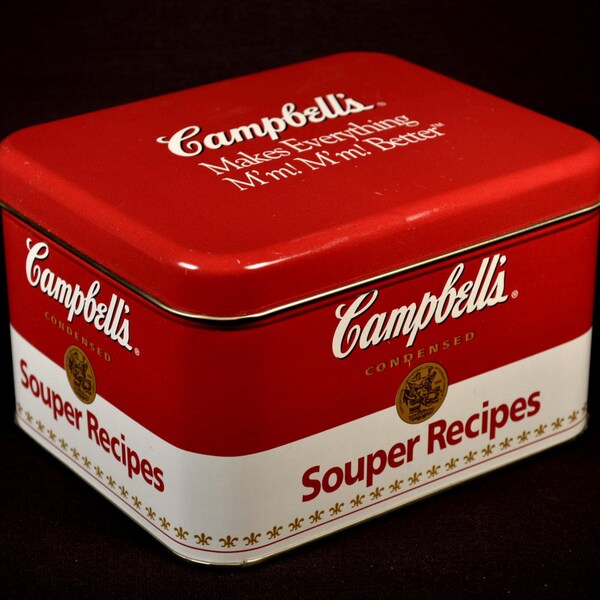 Recipe Card Box Container Campbell Soup Tin Promotional