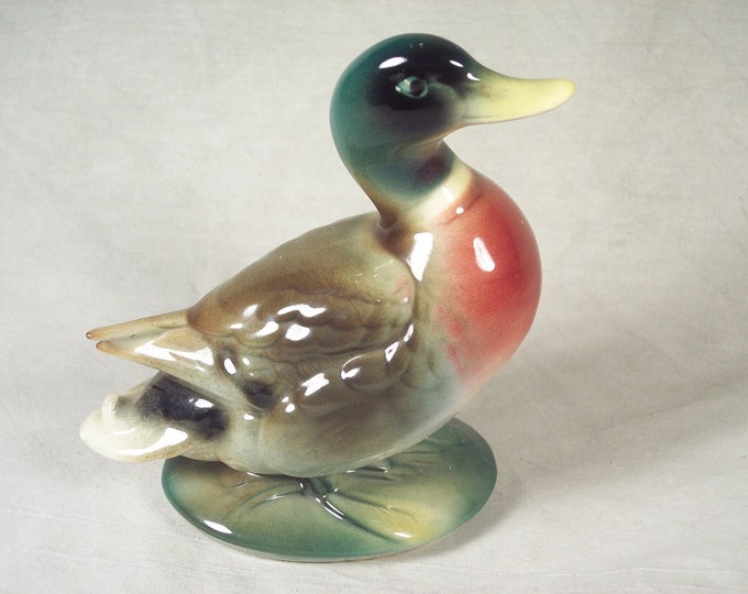Vintage Ceramic Mallard Duck Figurine, Figure, USA Etsy