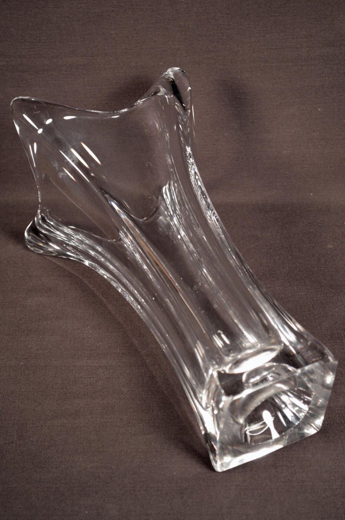 Crystal Vase Mid Century Art Glass Cofrac Art Verrier French Etsy