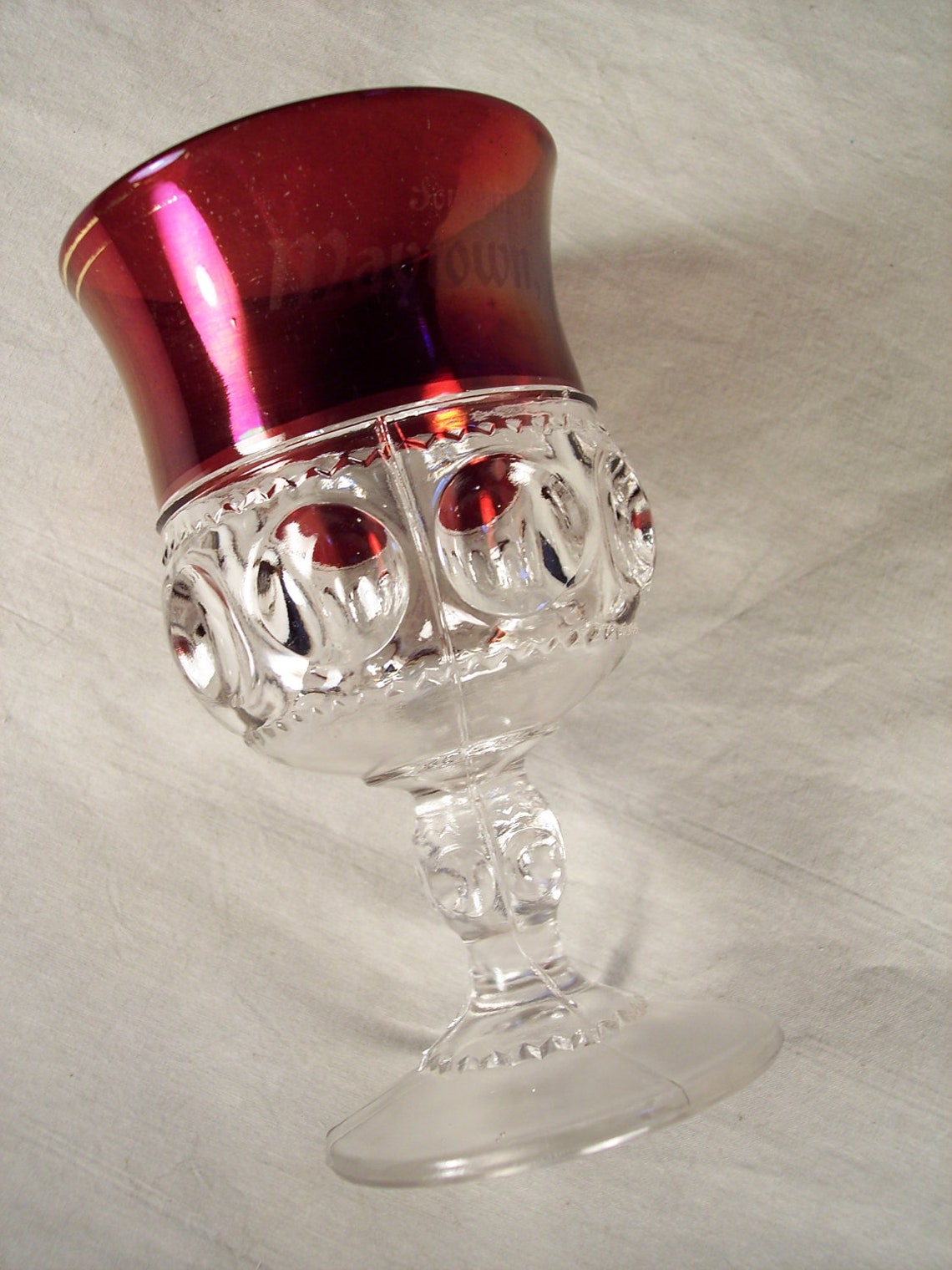 Hard To Find Ruby Red King's Crown Thumbprint Souvenir Etsy