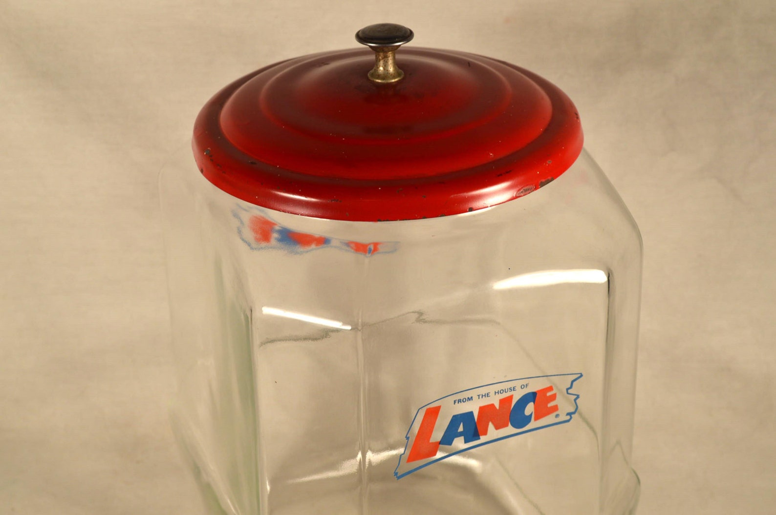 Large Lance Cracker Cookie Jar General Store Counter Tin Lid Etsy