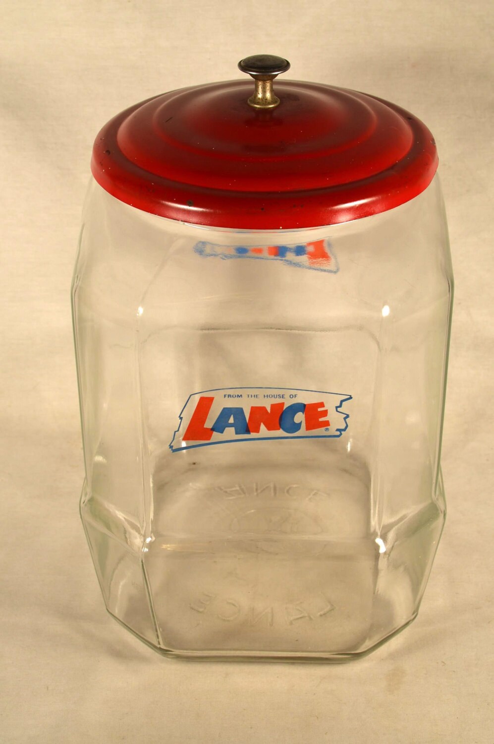 Large Lance Cracker Cookie Jar General Store Counter Tin Lid Etsy