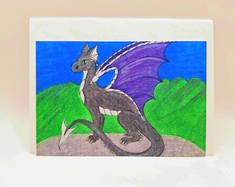 Black Dragon /Greeting Cards Include White Envelopes /  Blank Inside/ Art Print Available / Wall Decor .