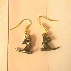 Earrings / Adorable Playful Cats/ Hypo Allergenic Hooks for Sensitive Ears.
