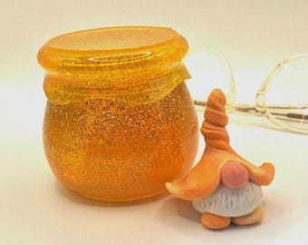 Gnome One Home/Magical Polymer Clay Gnome /Resin/Sunset Sparkle Home.