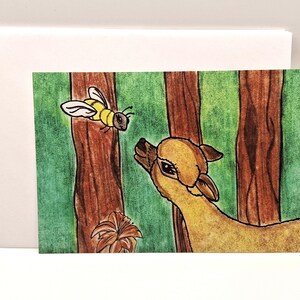 Alpaca / Honey Bee/ Greeting Cards / Cute Art Print / Wall Art / Wall Decor / Cards Include White Envelopes / Blank Inside.