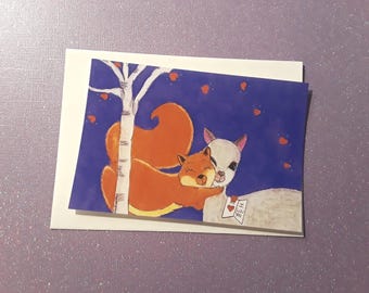 Alpaca / Squirrel / Greeting Cards / Cute Art Print / Wall Art / Wall Decor / Cards Include White Envelopes / Blank Inside.