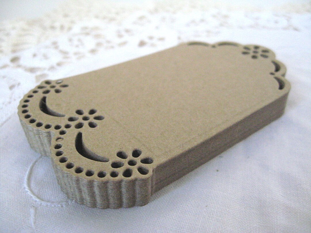 Die Cut Tags - Kraft Cardstock - 24 Pieces - Paper Lace - Doily Edges ...