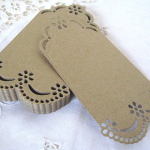 Die Cut Tags Kraft Cardstock 24 Pieces Paper Lace Doily Edges Wedding ...