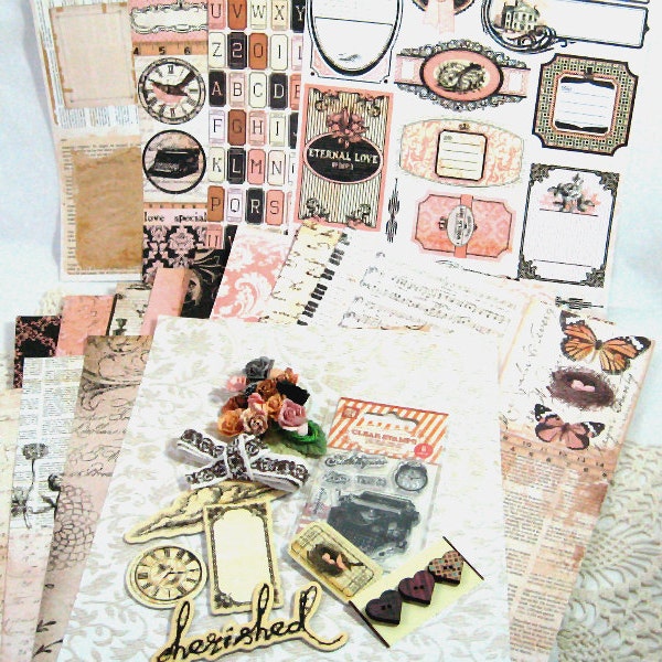 Prima Paper Kit - Almanac - Embellishments - Inspiration - Vintage - Victorian - for Scrapbooking and Card Making