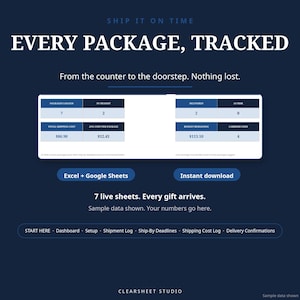 Holiday Shipping Tracker | Gift Shipment Log Excel | Package Tracking Organizer & Ship By Deadlines