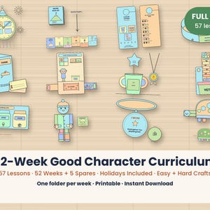 52 weken durend lesprogramma voor een goed karakter, inclusief lessen over sociaal-emotioneel leren, knutselwerkjes en activiteiten (digitale download).