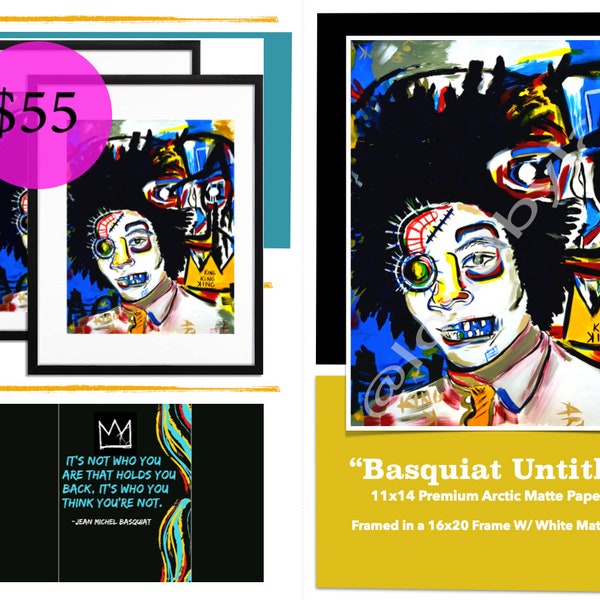Limitierte Serie "Basquiat - Self Untitled" Gerahmter Druck