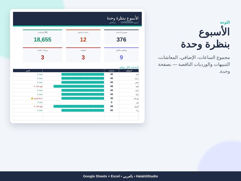 Employee Daily Rota Arabic Employee Shift Schedule, Weekly Rota for Overtime and Pay ...