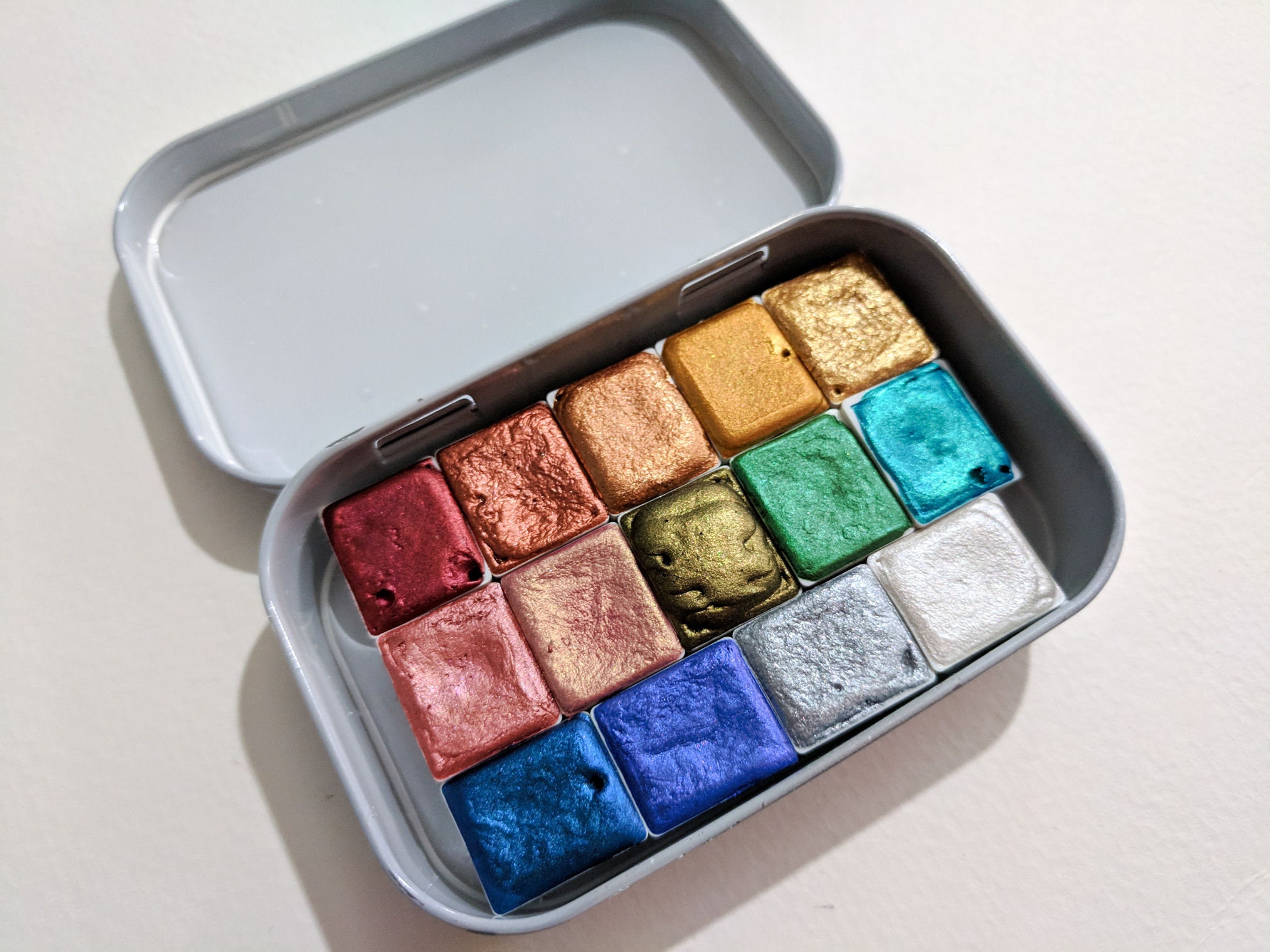Jewel Shimmer Set - Watercolor Tin - Handmade Watercolor Paint  - Pai…