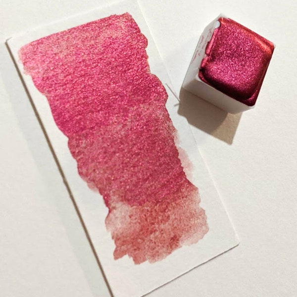 Ruby Mica - Handmade Watercolor Paint - Metallic Watercolor  - Artist Gift - Read Listing Details