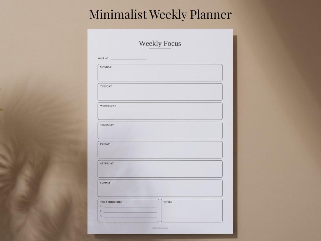 Minimalist Weekly Planner Printable, Habit Tracker To-Do List Bundle ...