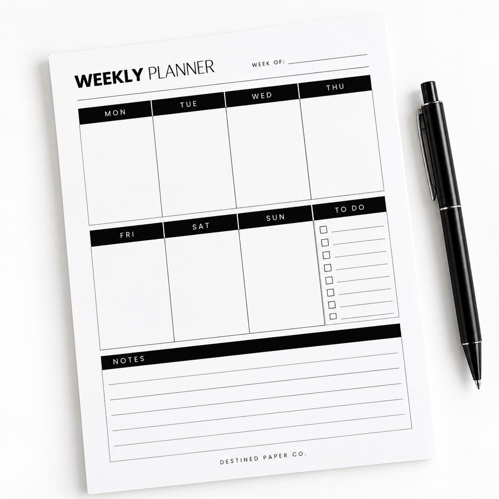 Minimalist A5 Weekly Planner Insert | Undated Schedule (digital ...