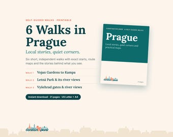 Prague: 6 Self-Guided Walks, Printable PDF Guide with Maps, A4 and Letter