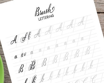 Brush Lettering Calligraphy e-Workbook | Practice Sheets | Beginner/Student Drills | Hand Lettering | Calligrapher
