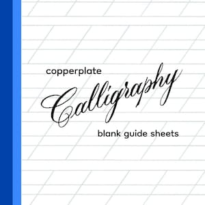 Fogli guida per calligrafia su rame vuoto / Download digitale / 19 pagine / Fogli di pratica con penna a punta / Linee inclinate a 55 gradi + Altezza X