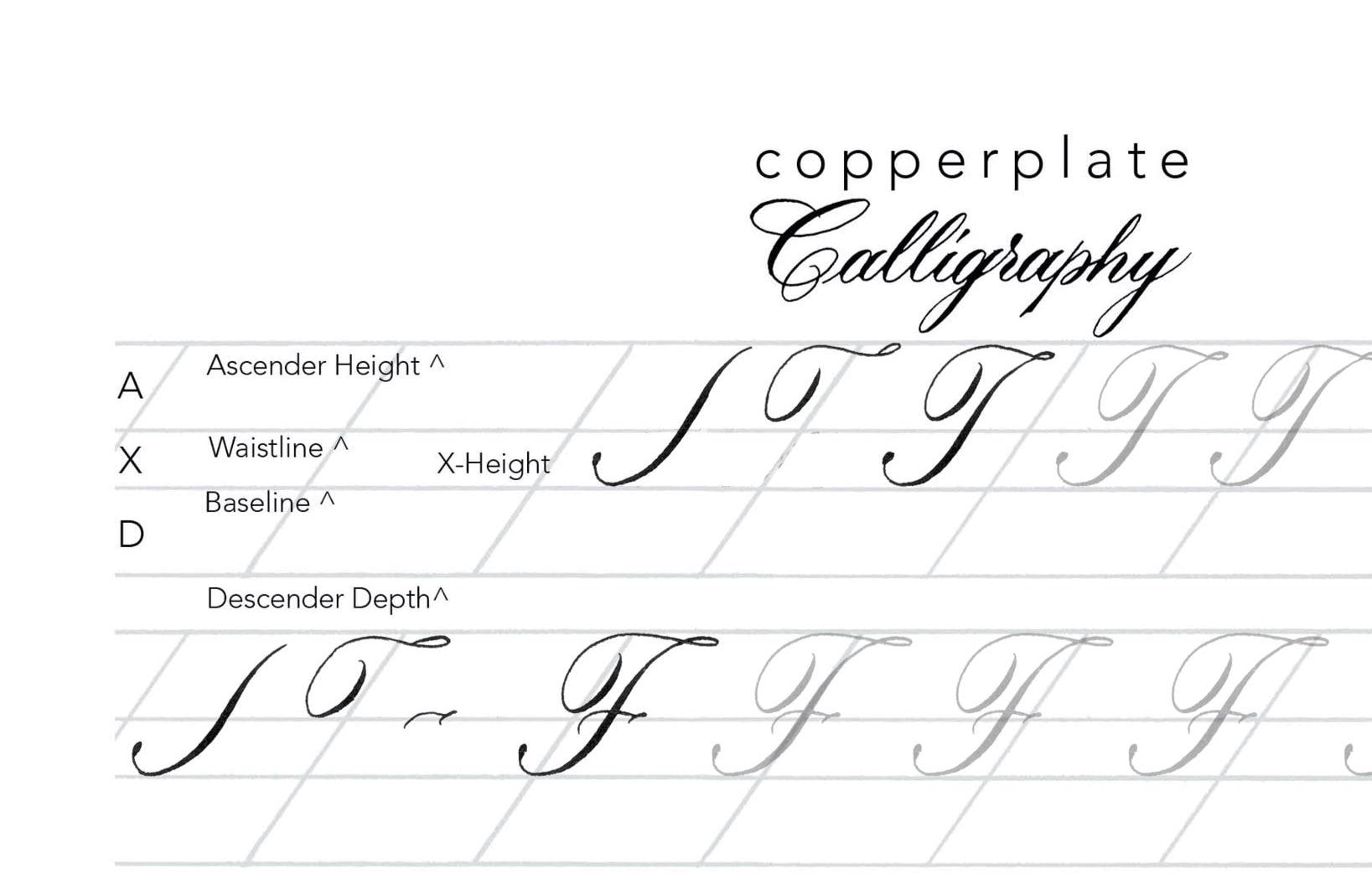 Copperplate Printable Calligraphy Practice Sheets - Worksheets ...
