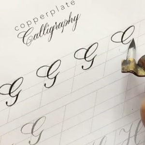 Copperplate Calligraphy Practice Sheets Guide sheets Hand lettering Pointed Pen Full Alphabet Calligrapher image 4