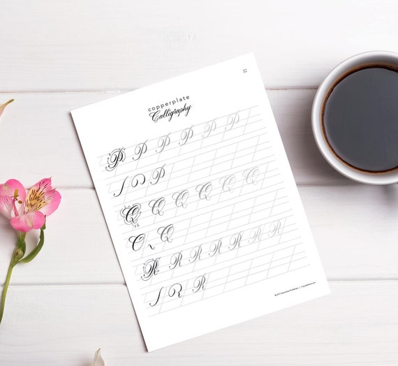 Copperplate Calligraphy Practice Sheets | Guide sheets | Hand lettering | Pointed Pen | Full Alphabet | Calligrapher
