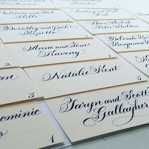 Calligraphy Place Cards on High Quality Crane Paper | Hand Lettered | Wedding | Special Event | Dinner Party | Seating Card | Best Seller