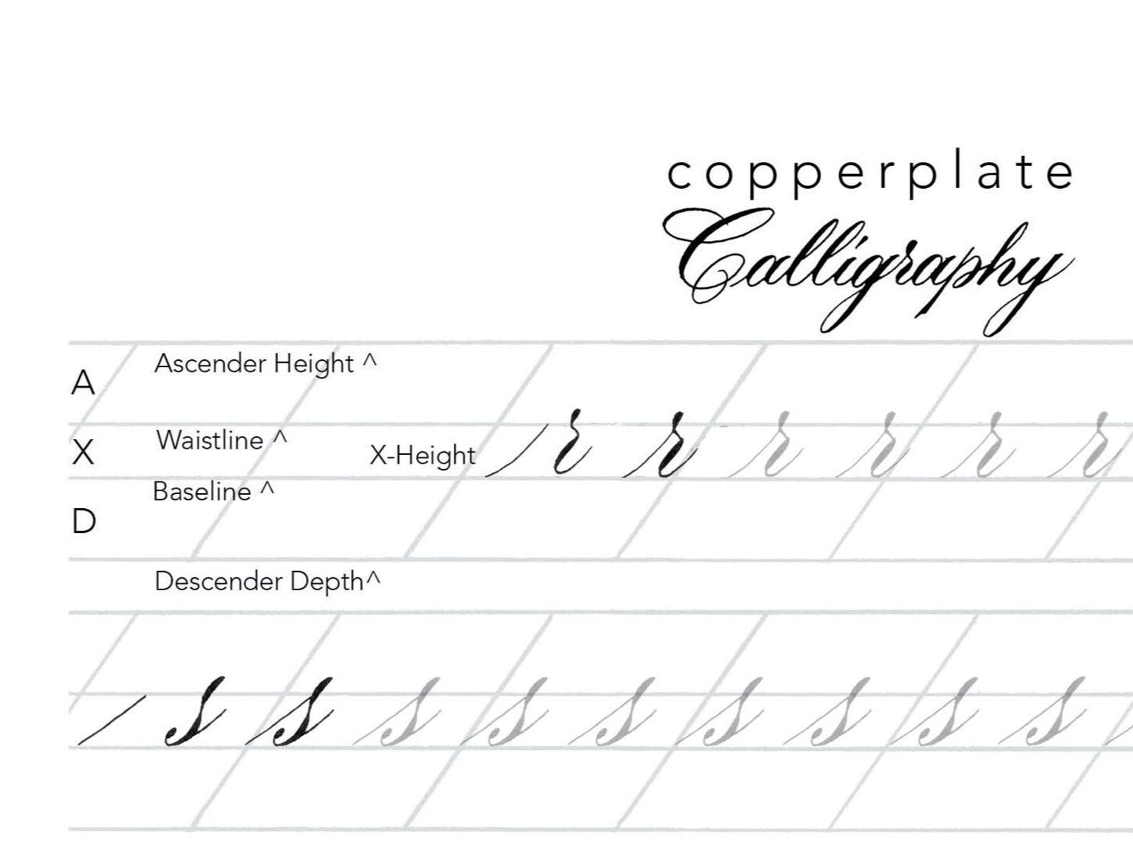 Copperplate Printable Calligraphy Practice Sheets - Worksheets ...