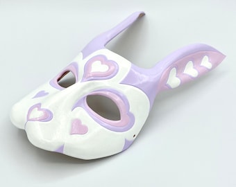Heart Rabbit leather mask - Made to Order