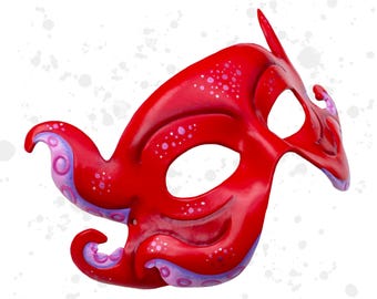 Tentacle Leather costume Mask - Made to Order - Halloween/masquerade/cosplay