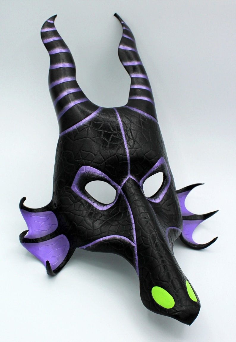 Maleficent the Dragon Leather Mask Made to Order | Etsy UK