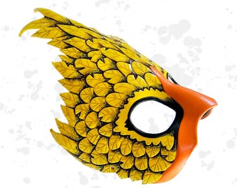 Chocobo leather costume mask - Made to order - cosplay/masquerade/halloween