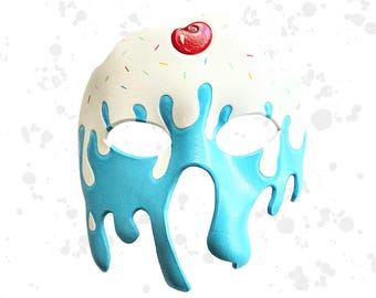 Ice cream costume leather mask - made to order - carnival/masquerade/circus mask