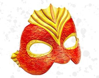 Goldfish sea creature costume leather mask - Made to order - masquerade/carnival/theatre mask