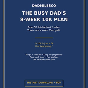 8 Week 10K Training Plan for Busy Dads, Beginner 10K Running Schedule PDF, 5K to 10K Run Program, Runner Gift | Christmas Gift for Dad