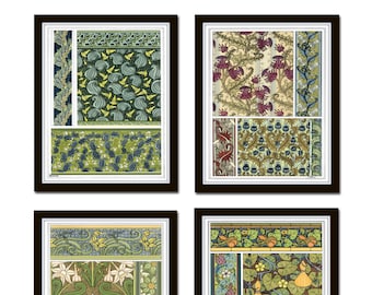 Art Nouveau Print Set No. 1, Giclee, Art, Botanical Art, Print Set, Decorative Arts, Botanical Illustration, Wall Art, Art Nouveau, Prints